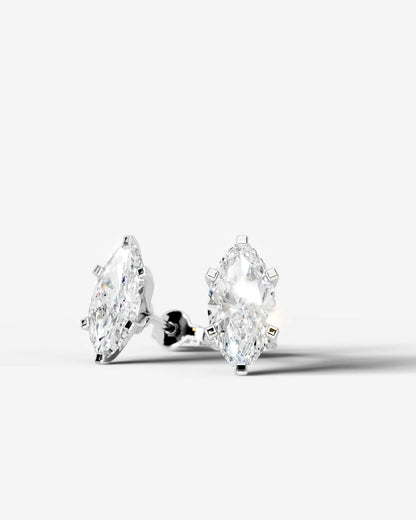 Jamie Lab Grown Diamond Earrings Marquise - White Gold