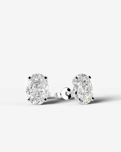 Jamie Lab Grown Diamond Earrings Oval - Platinum