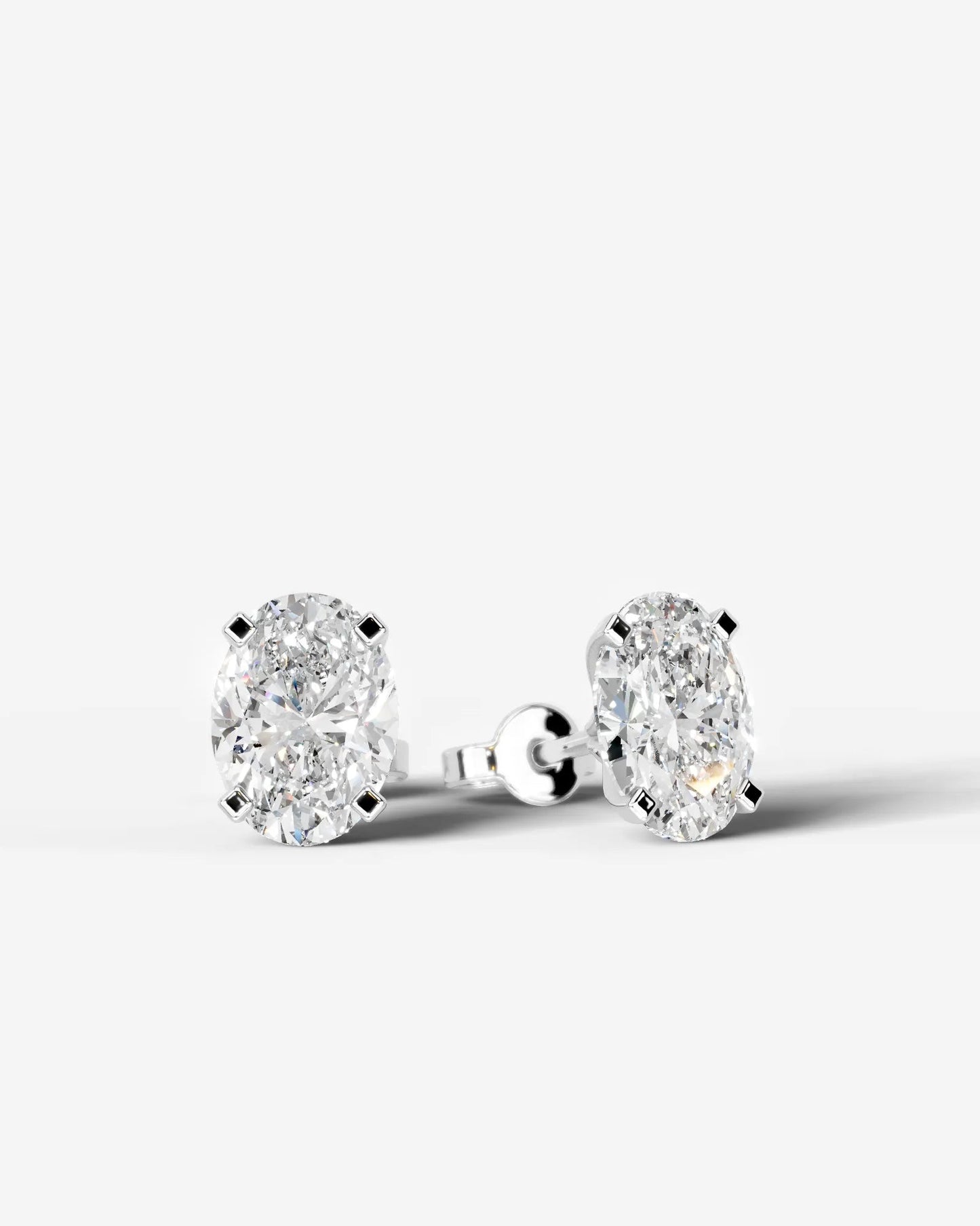 Jamie Lab Grown Diamond Earrings Oval - White Gold