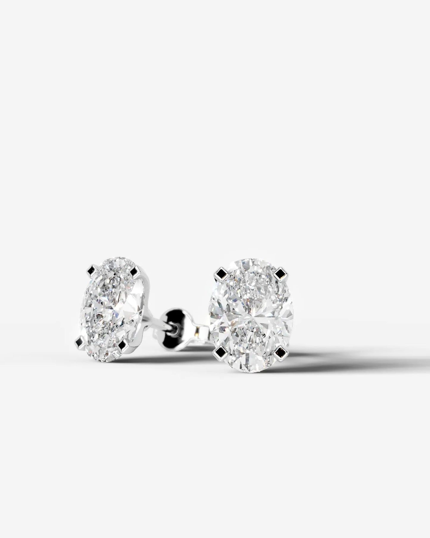 Jamie Lab Grown Diamond Earrings Oval - White Gold