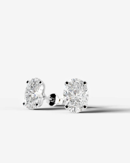 Jamie Lab Grown Diamond Earrings Oval - White Gold