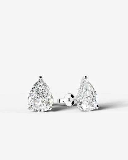 Jamie Lab Grown Diamond Earrings Pear - Platinum