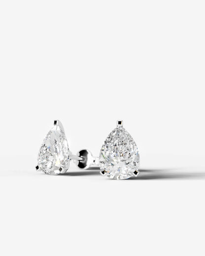 Jamie Lab Grown Diamond Earrings Pear - White Gold