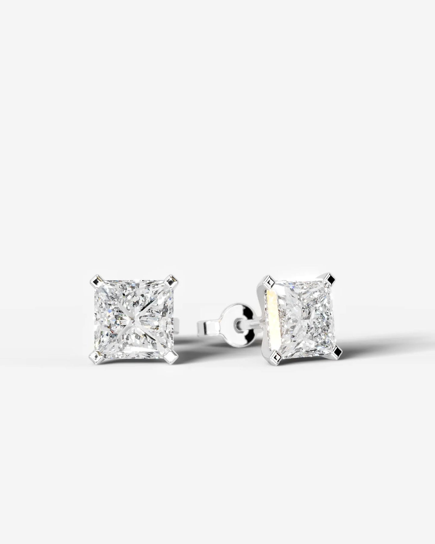 Jamie Lab Grown Diamond Earrings Princess - White Gold