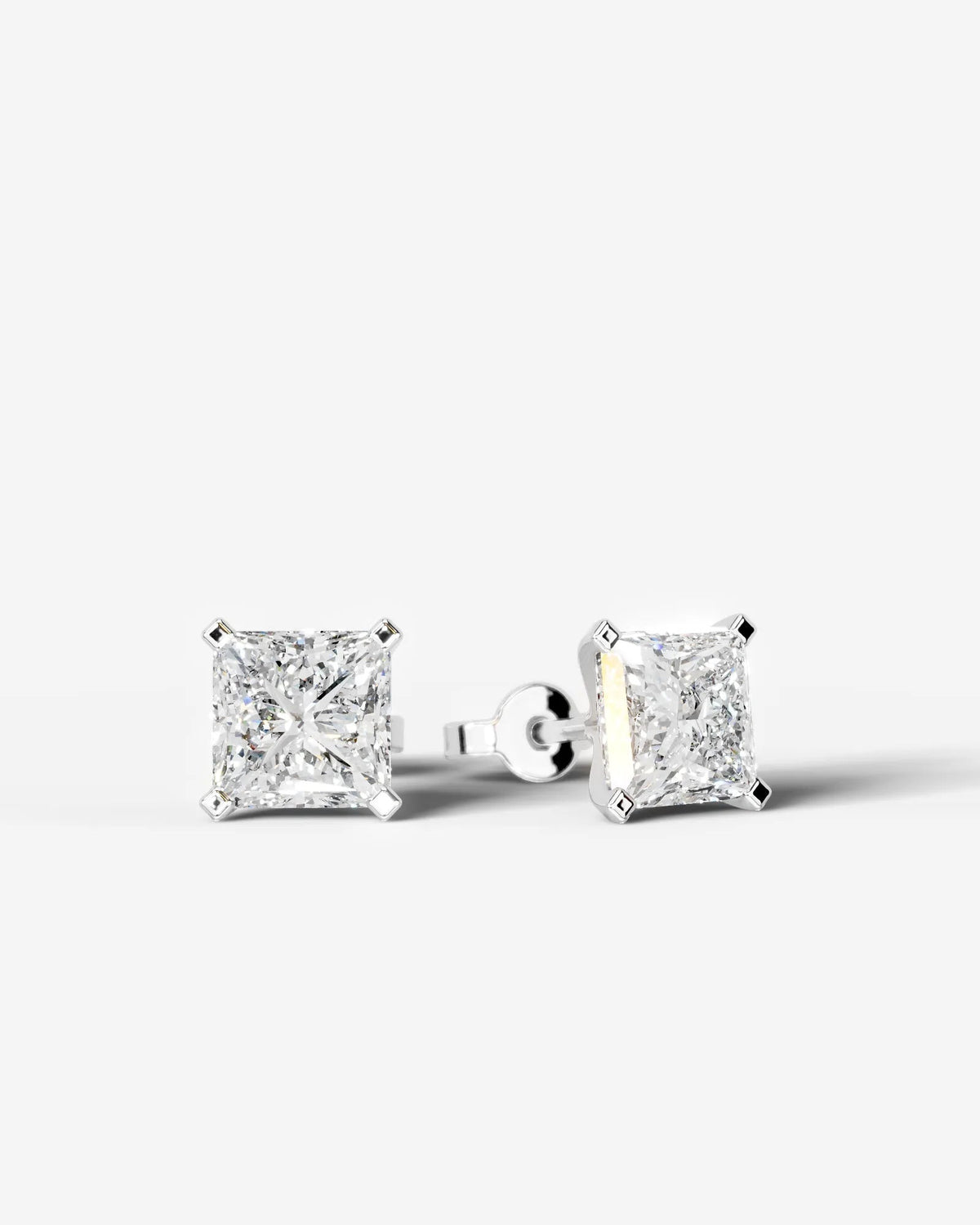 Jamie Lab Grown Diamond Earrings Princess - White Gold