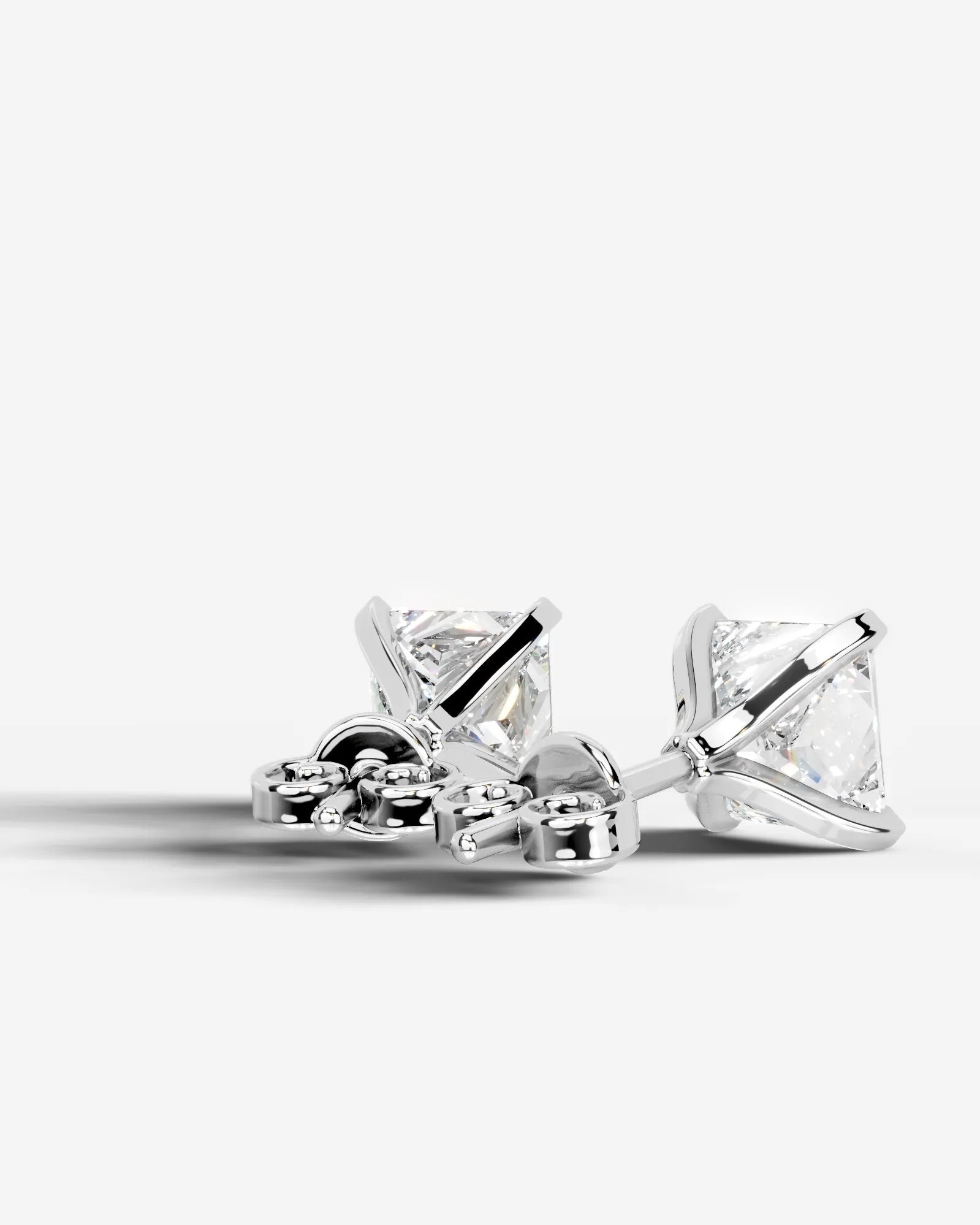 Jamie Lab Grown Diamond Earrings Princess - White Gold