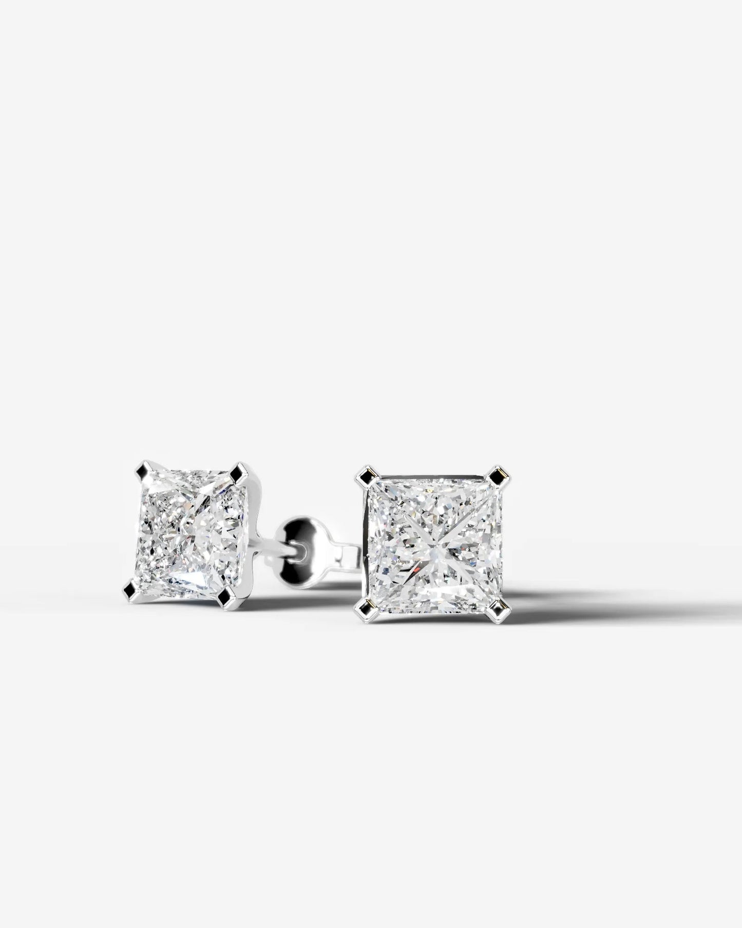 Jamie Lab Grown Diamond Earrings Princess - White Gold