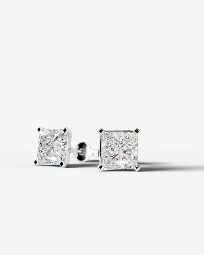 Jamie Lab Grown Diamond Earrings Princess - White Gold
