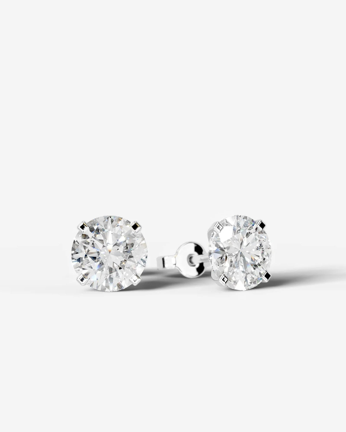 Jamie Lab Grown Diamond Earrings Round - White Gold