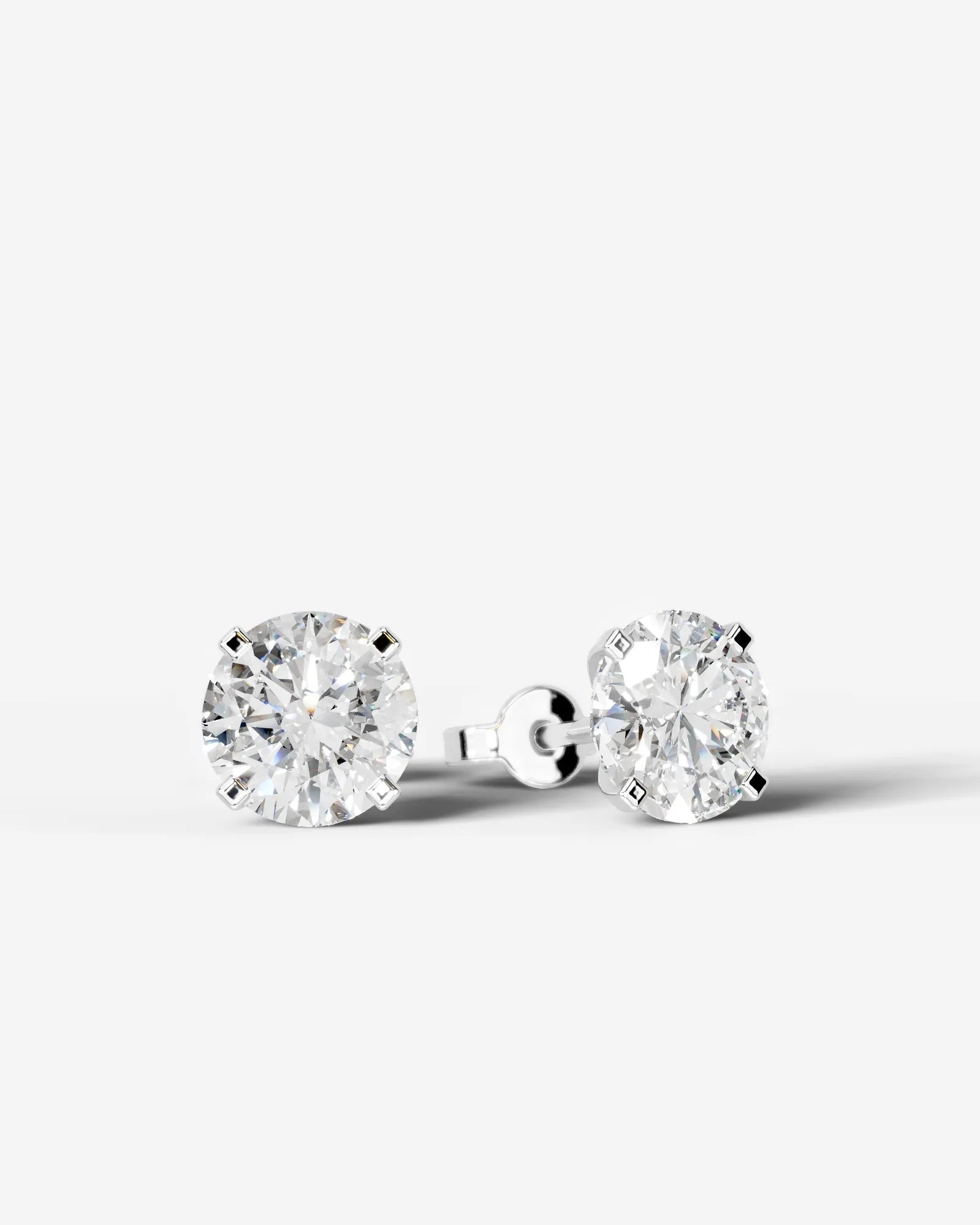 Jamie Lab Grown Diamond Earrings Round - White Gold