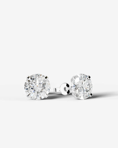 Jamie Lab Grown Diamond Earrings Round - White Gold