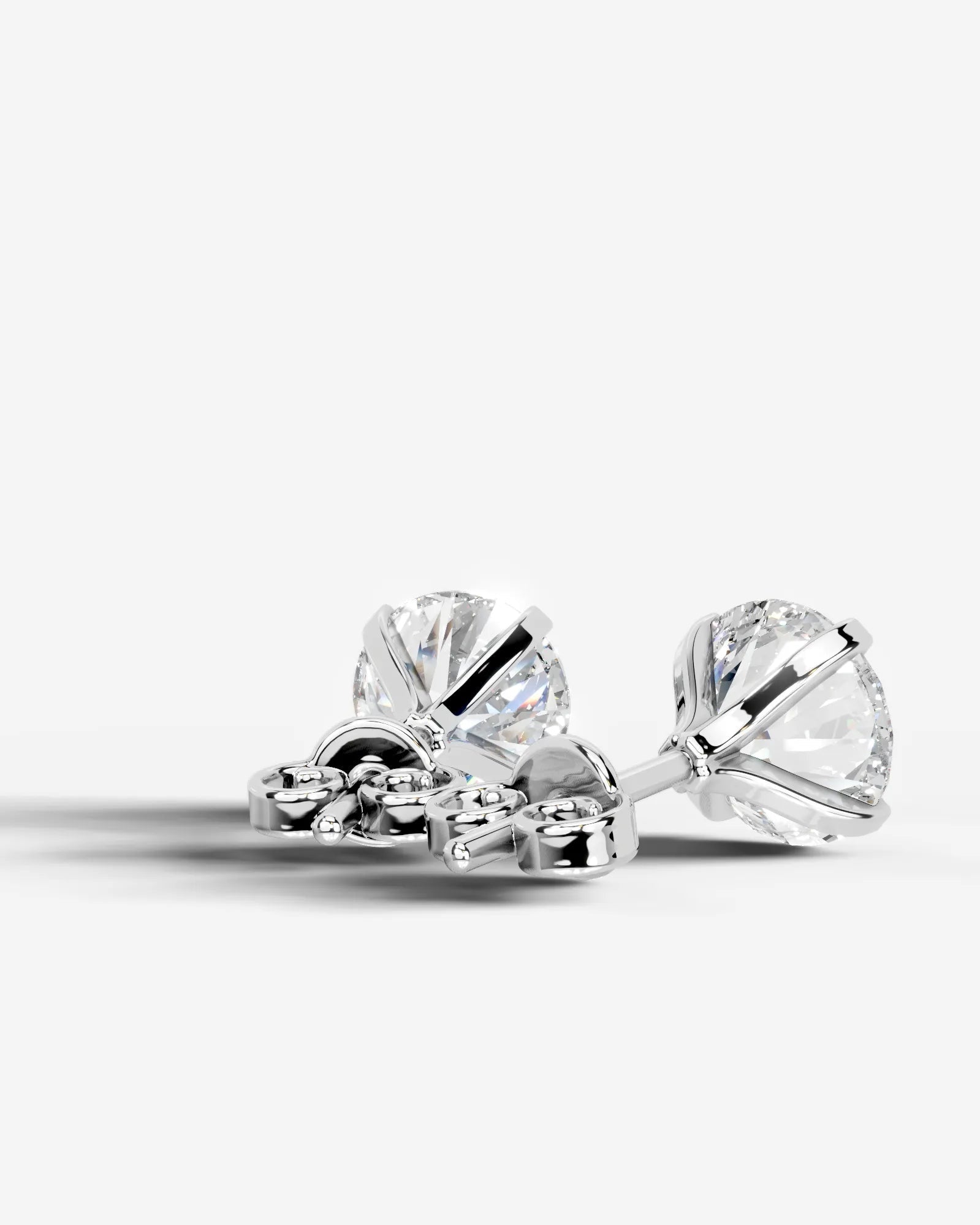 Jamie Lab Grown Diamond Earrings Round - White Gold
