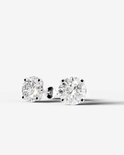 Jamie Lab Grown Diamond Earrings Round - Platinum