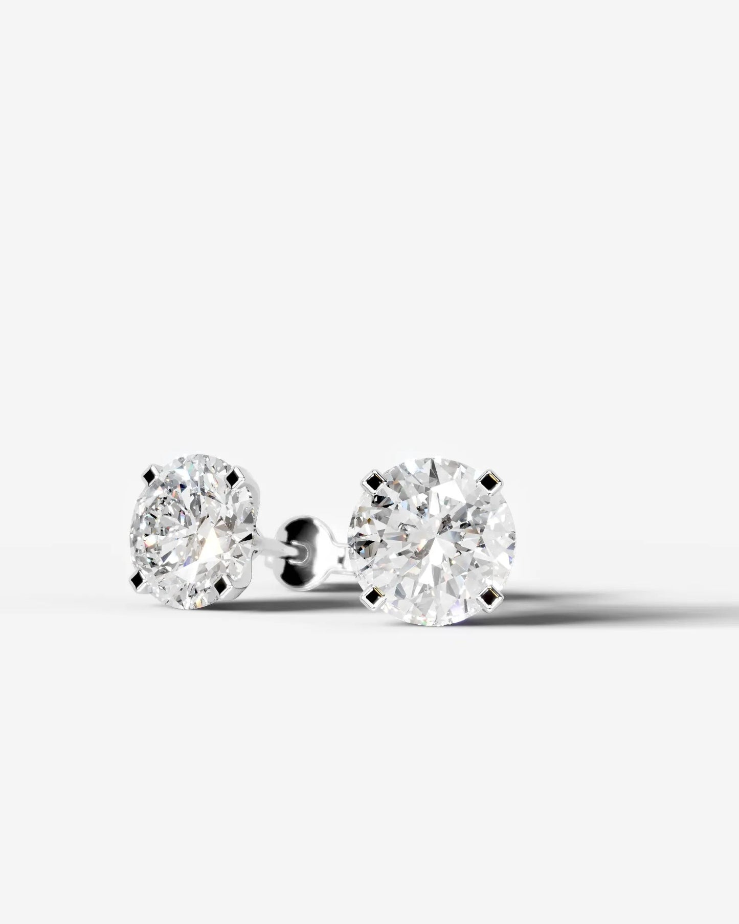 Jamie Lab Grown Diamond Earrings Round - White Gold