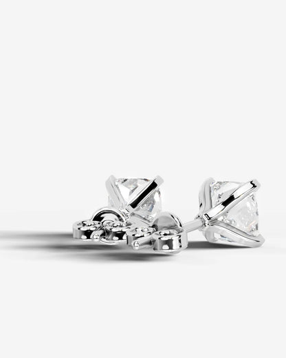 Jamie Lab Grown Diamond Earrings Square Cushion - White Gold