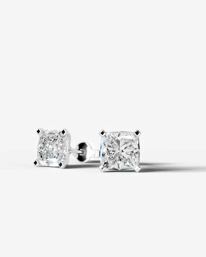 Jamie Lab Grown Diamond Earrings Square Cushion - White Gold