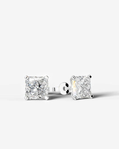 Jamie Lab Grown Diamond Earrings Square Radiant - Platinum