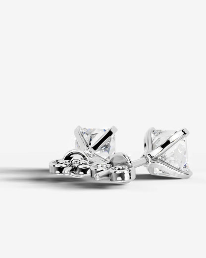 Jamie Lab Grown Diamond Earrings Square Radiant - Platinum