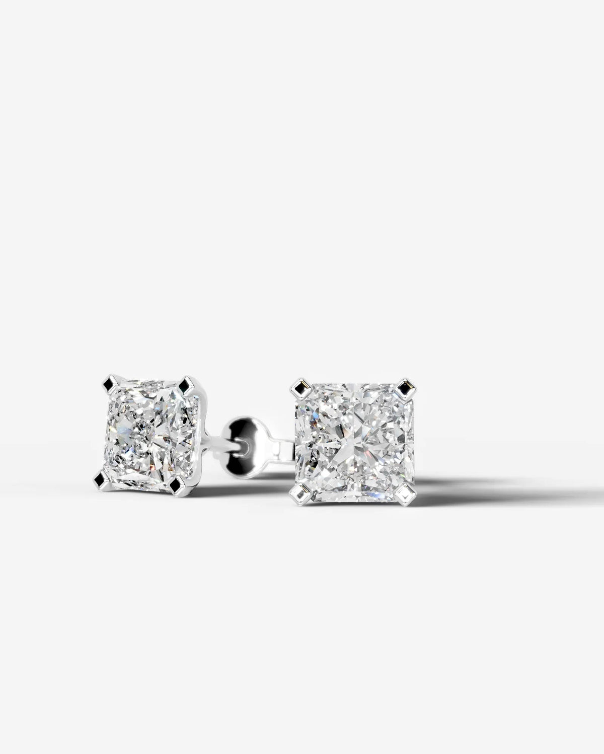Jamie Lab Grown Diamond Earrings Square Radiant - Platinum
