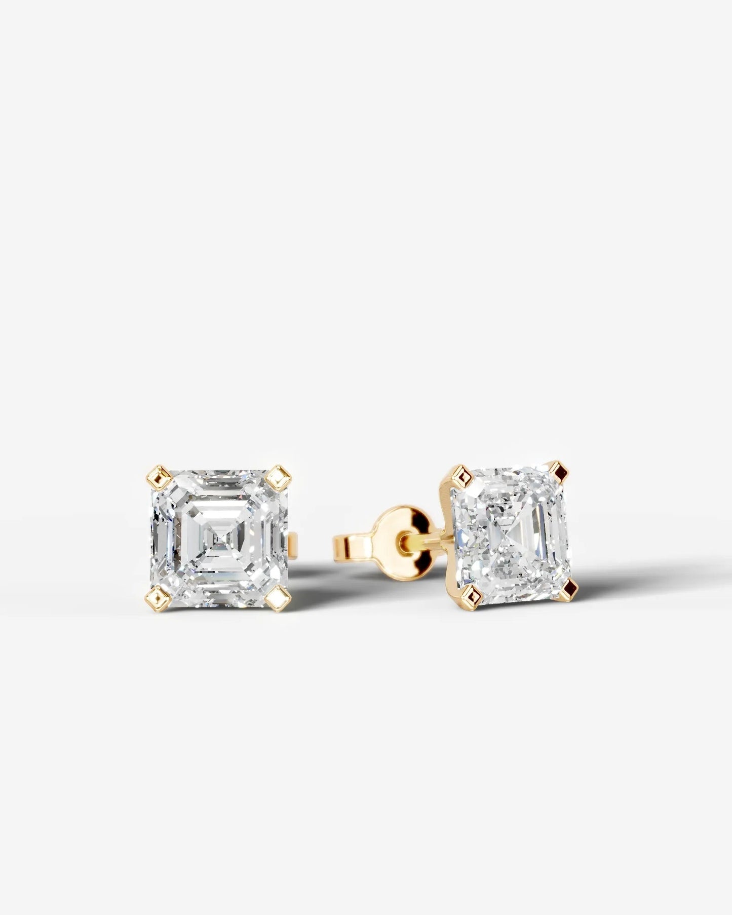 Jamie Lab Grown Diamond Earrings Asscher - Yellow Gold