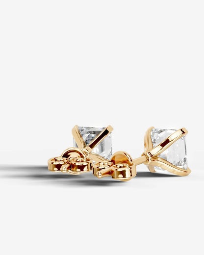 Jamie Lab Grown Diamond Earrings Asscher - Yellow Gold