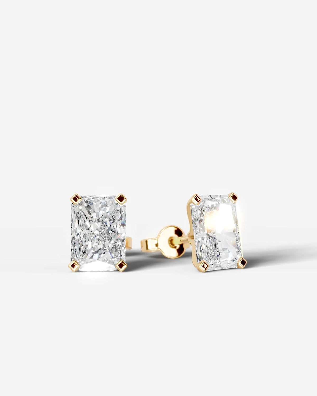 Jamie Lab Grown Diamond Earrings Elongated Radiant - Yellow Gold