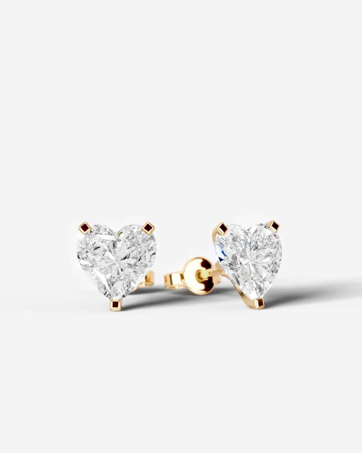 Jamie Lab Grown Diamond Earrings Heart - Yellow Gold