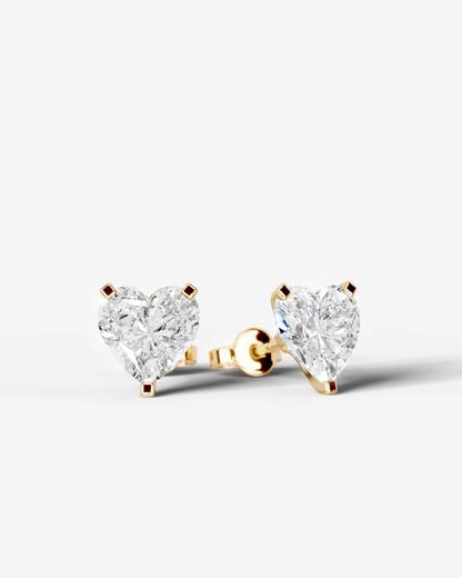 Jamie Lab Grown Diamond Earrings Heart - Yellow Gold