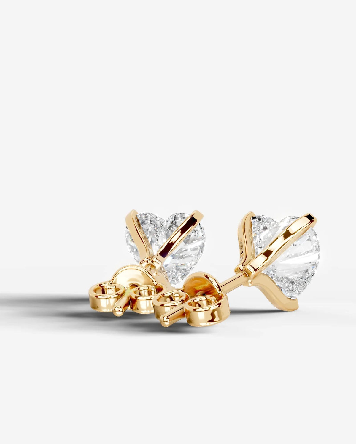 Jamie Lab Grown Diamond Earrings Heart - Yellow Gold