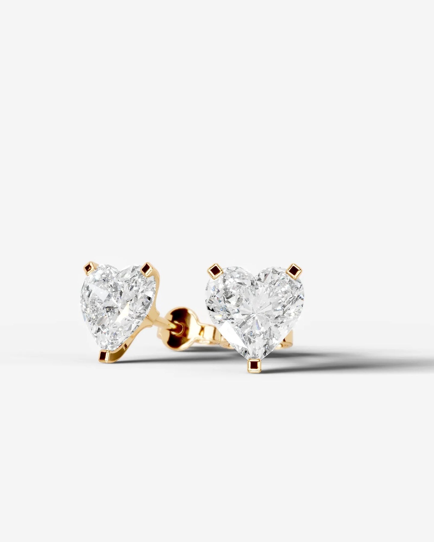 Jamie Lab Grown Diamond Earrings Heart - Yellow Gold
