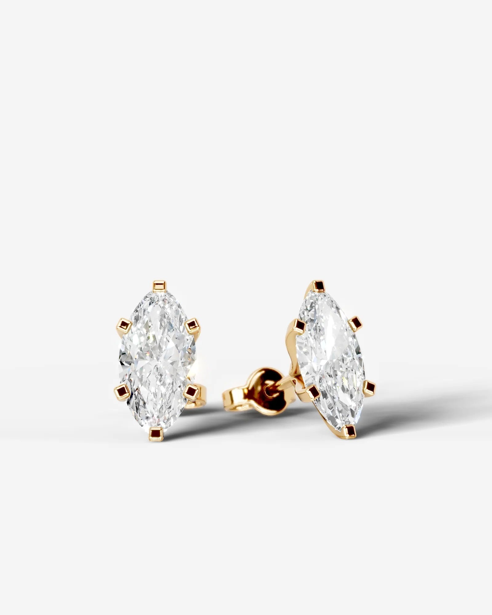 Jamie Lab Grown Diamond Earrings Marquise - Yellow Gold