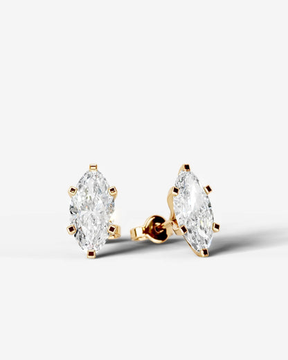 Jamie Lab Grown Diamond Earrings Marquise - Yellow Gold