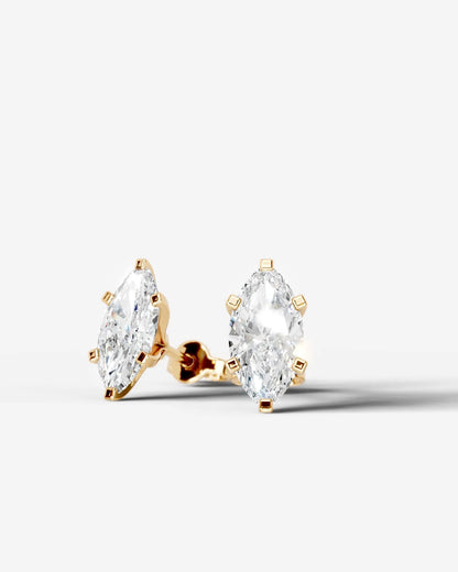 Jamie Lab Grown Diamond Earrings Marquise - Yellow Gold