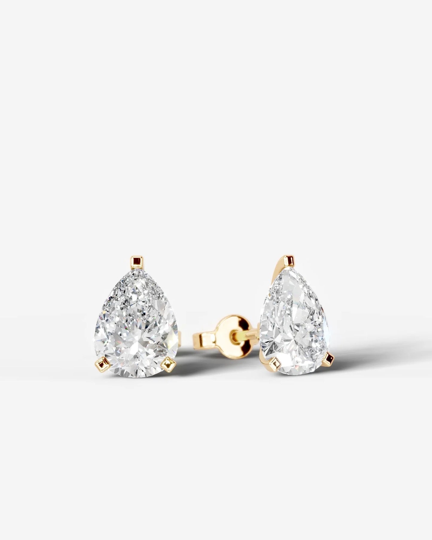 Jamie Lab Grown Diamond Earrings Pear - Yellow Gold