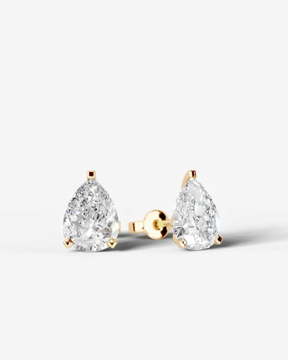 Jamie Lab Grown Diamond Earrings Pear - Yellow Gold