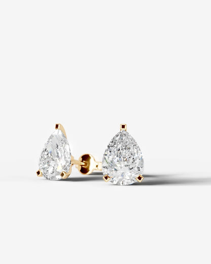 Jamie Lab Grown Diamond Earrings Pear - Yellow Gold