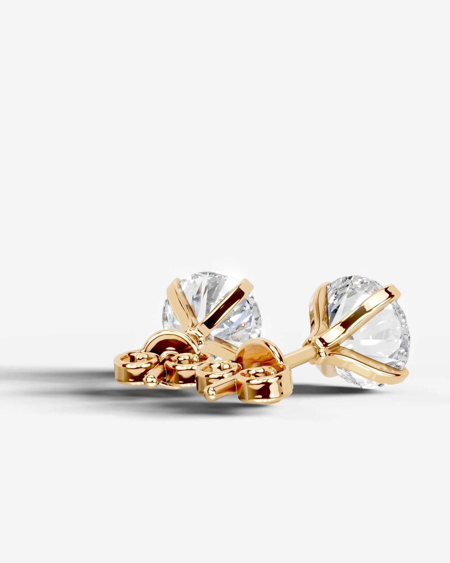 Jamie Lab Grown Diamond Earrings Round - Yellow Gold