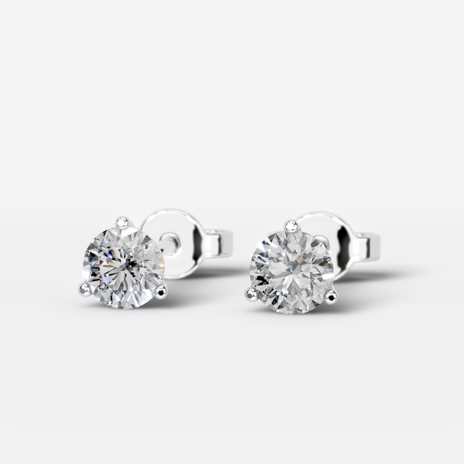 Jamie Lab Grown Diamond Earrings Round - Yellow Gold