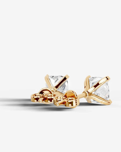 Jamie Lab Grown Diamond Earrings Square Cushion - Yellow Gold