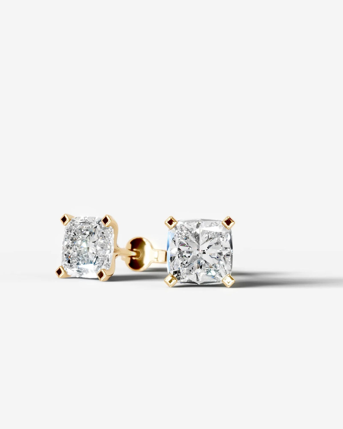 Jamie Lab Grown Diamond Earrings Square Cushion - Yellow Gold