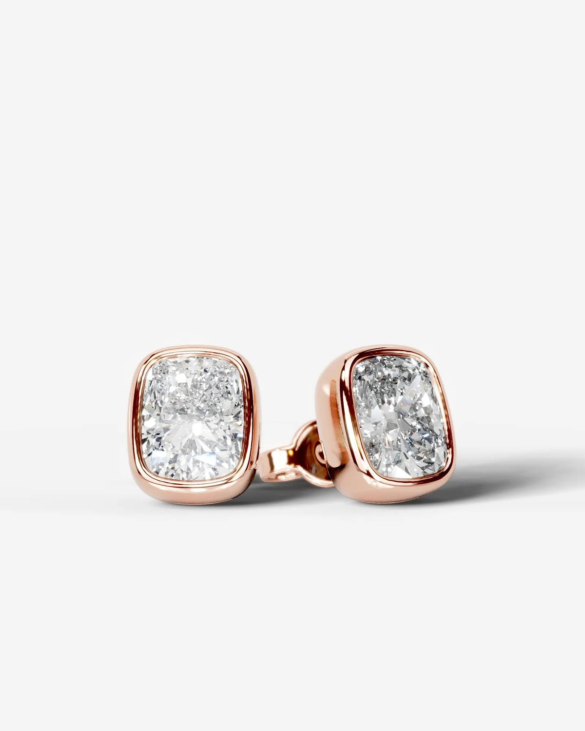 Janice Lab Grown Diamond Earrings Elongated Cushion - Rose Gold