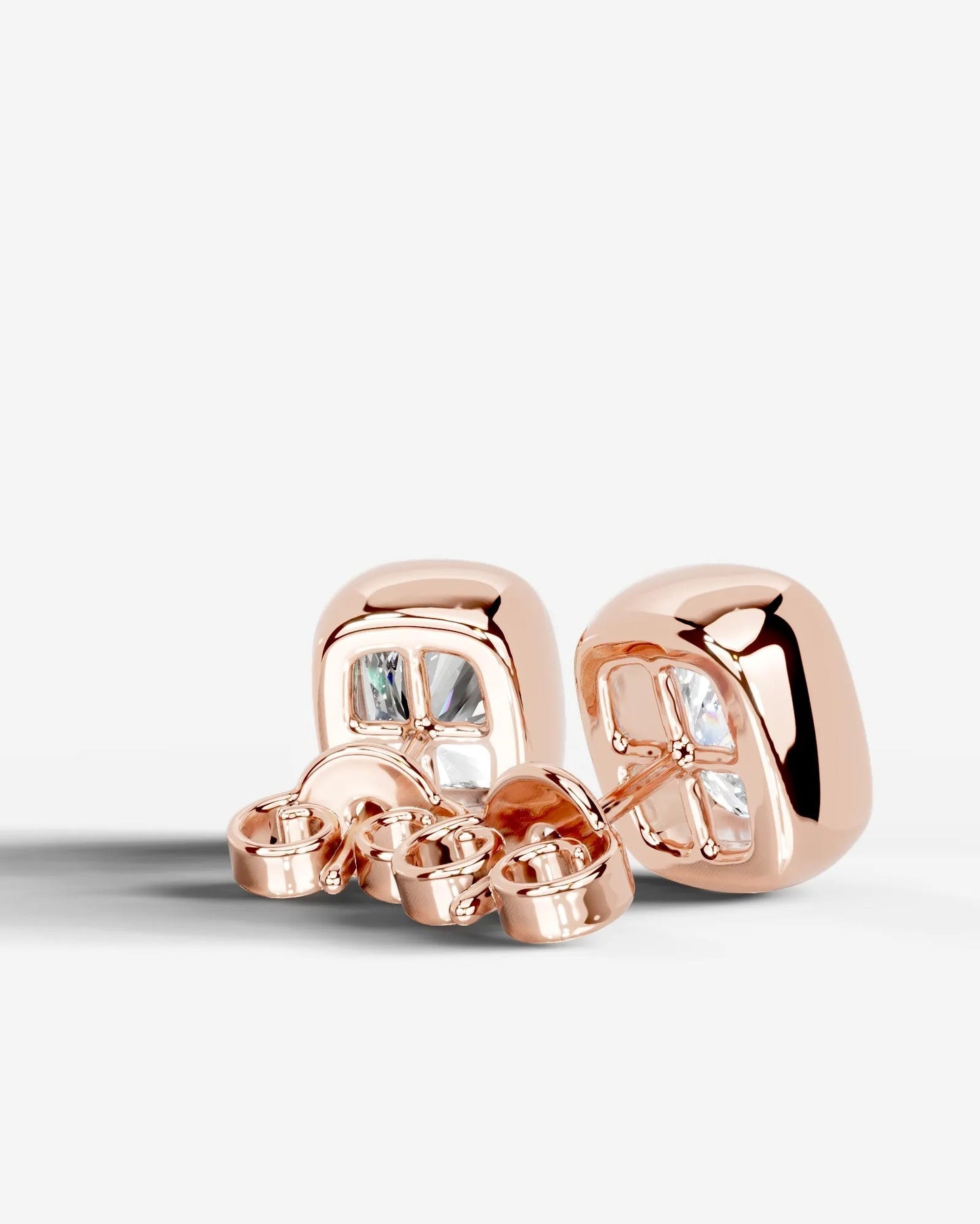 Janice Lab Grown Diamond Earrings Elongated Cushion - Rose Gold