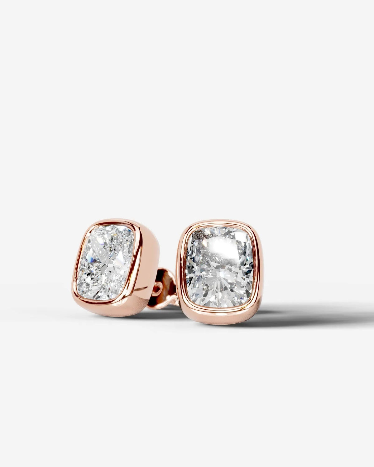Janice Lab Grown Diamond Earrings Elongated Cushion - Rose Gold