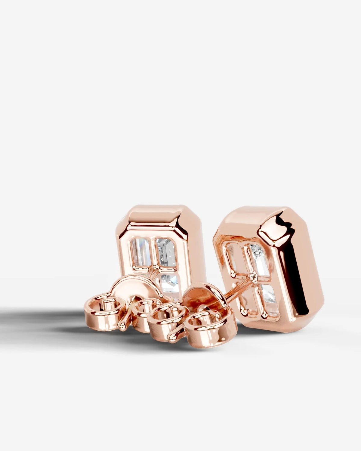 Janice Lab Grown Diamond Earrings Emerald - Rose Gold