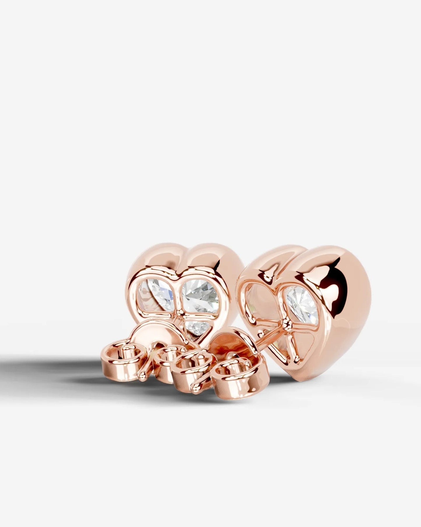 Janice Lab Grown Diamond Earrings Heart - Rose Gold