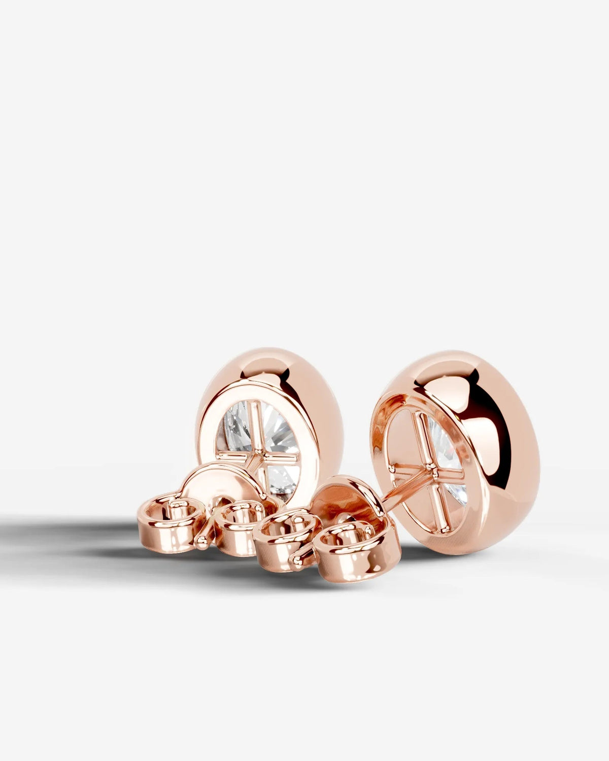 Janice Lab Grown Diamond Earrings Oval - Rose Gold
