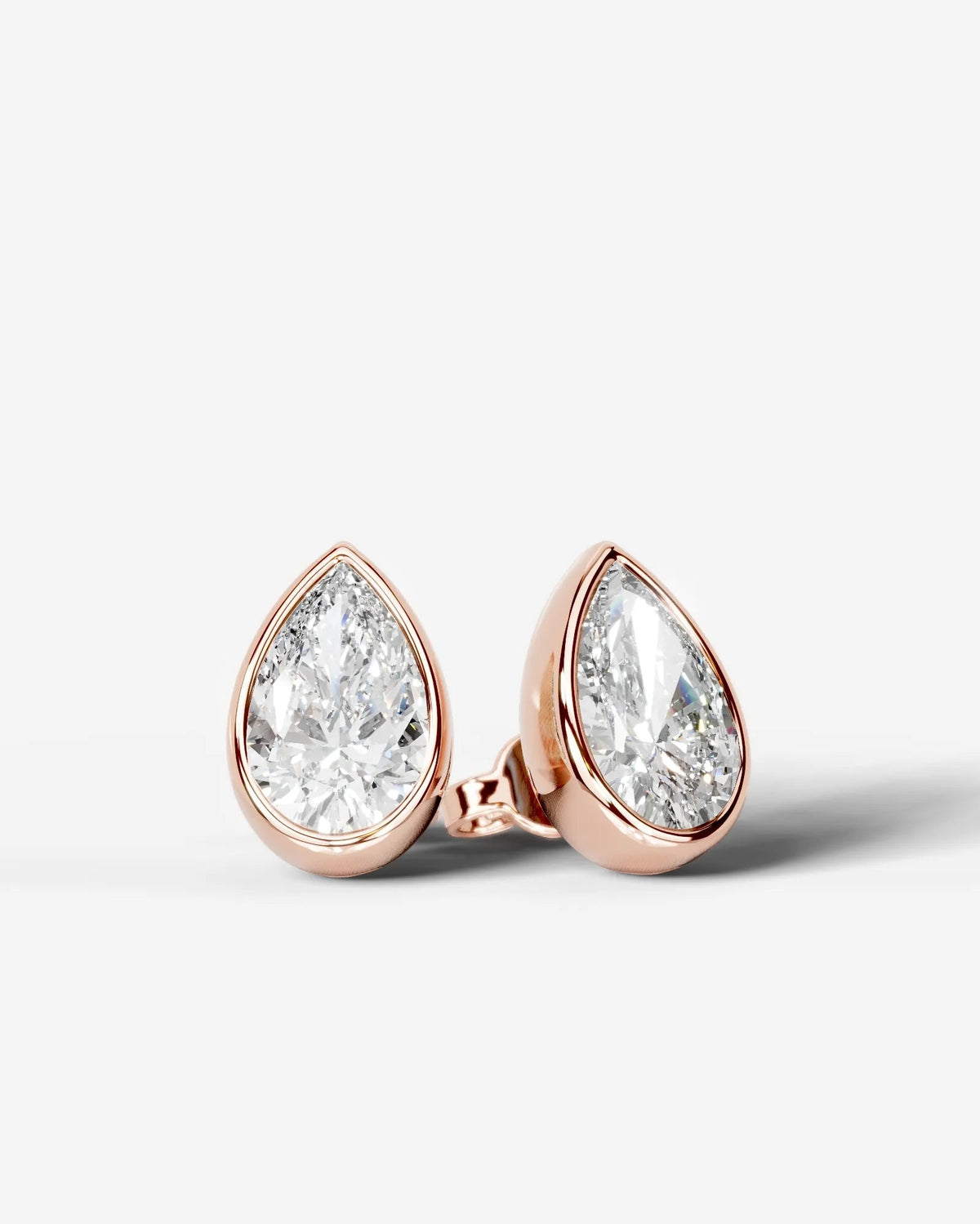 Janice Lab Grown Diamond Earrings Pear - Rose Gold