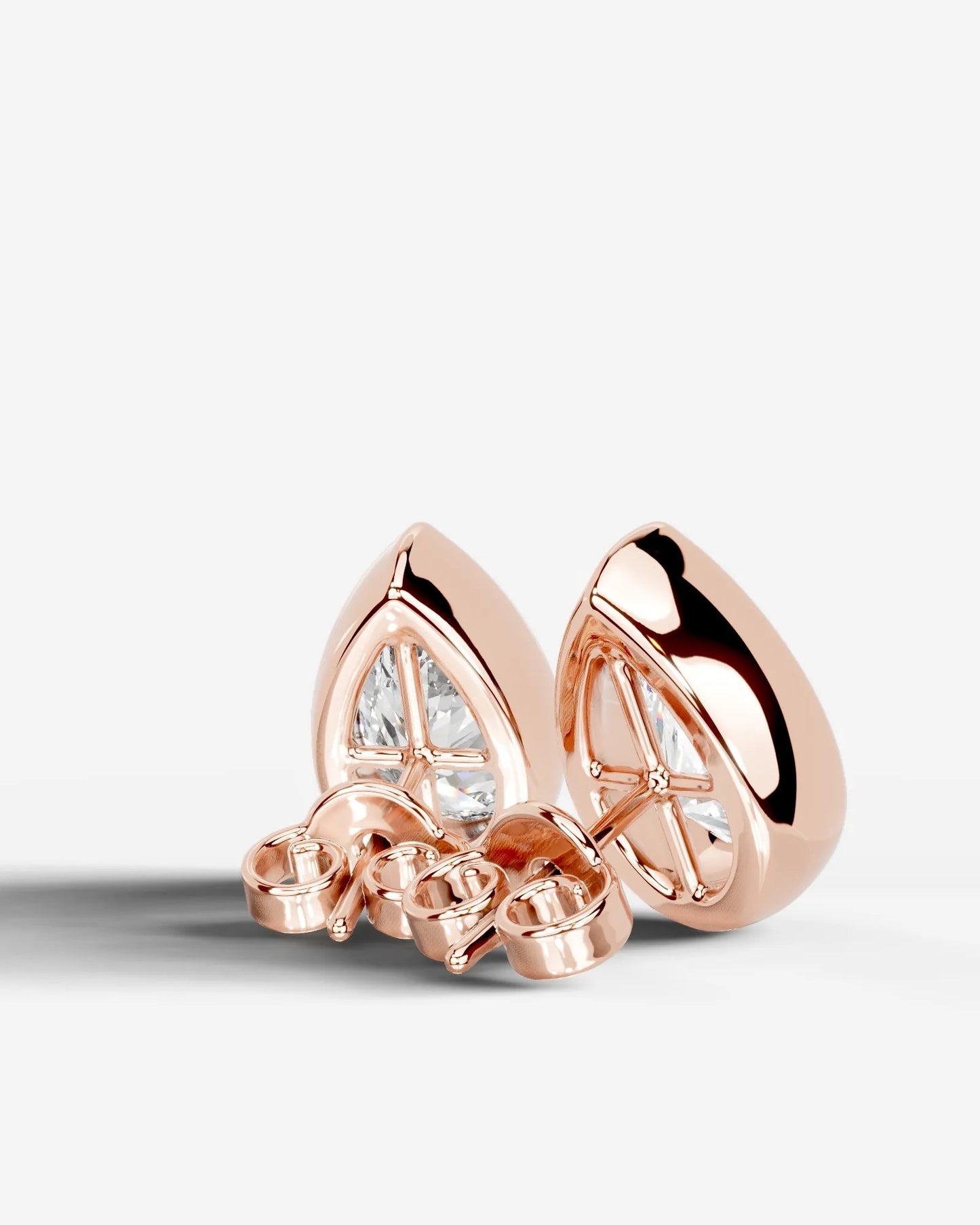 Janice Lab Grown Diamond Earrings Pear - Rose Gold