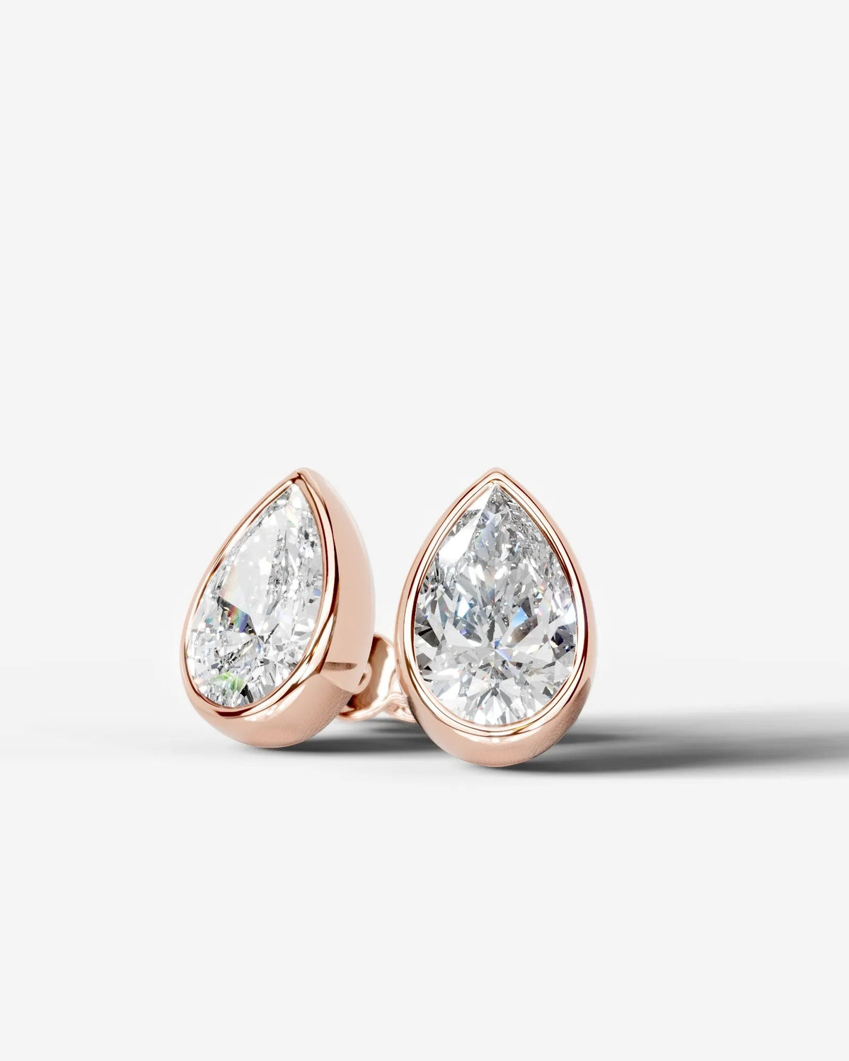 Janice Lab Grown Diamond Earrings Pear - Rose Gold