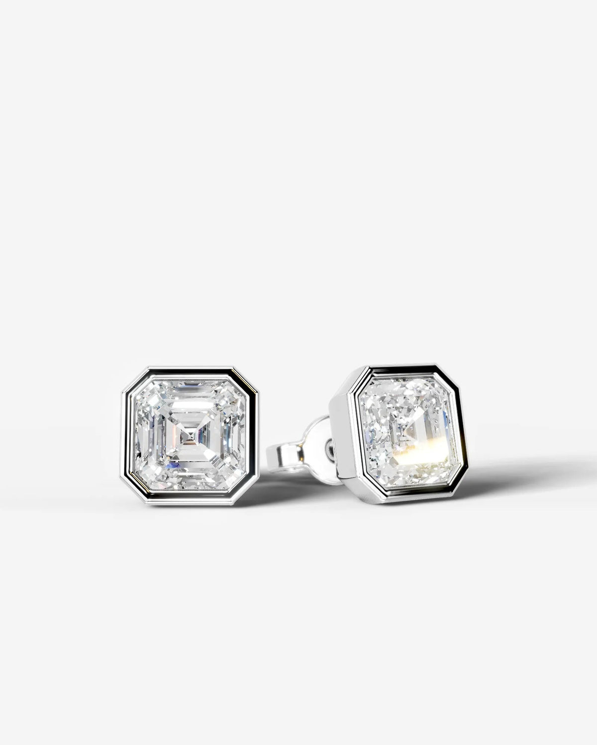 Janice Lab Grown Diamond Earrings Asscher - Platinum